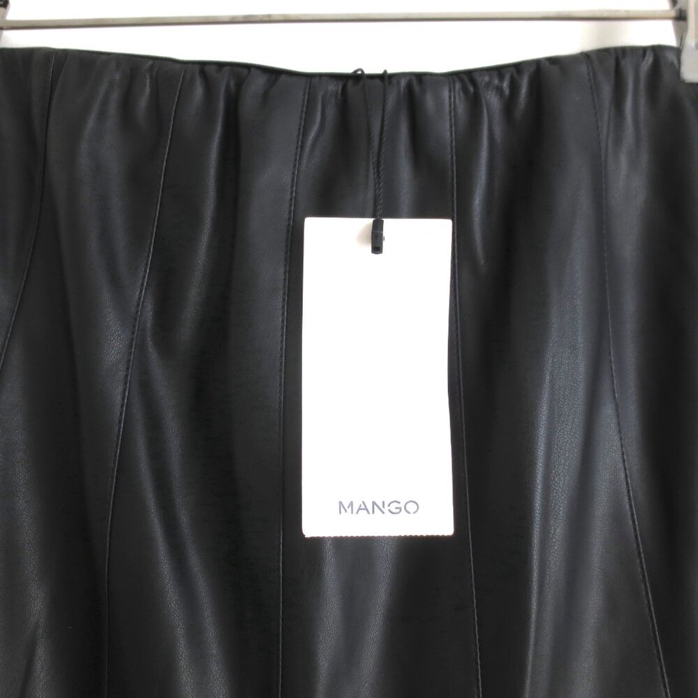 NWT MANGO WOMEN'S FAUX LEATHER PLEATED SKIRT MIDI - Picture 5 of 8